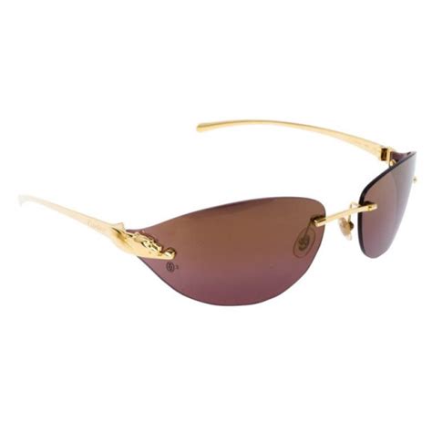 cartier de panthere sunglasses|rimless rectangle sunglasses cartier.